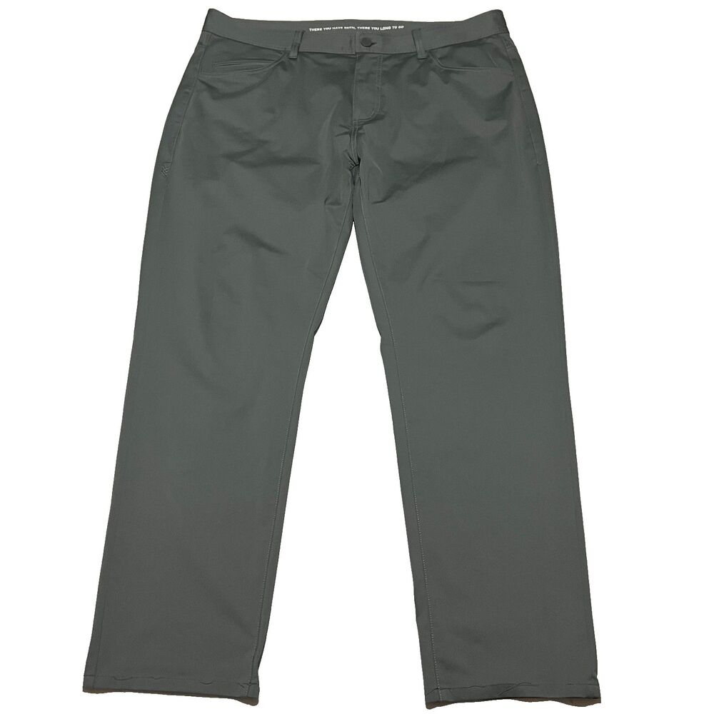 Rhône Commuter 5-Pocket Slim Fit Chino Pants Size 38x30 Grey Performance Golf